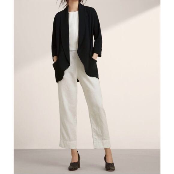 Aritzia Wilfred Chevalier Black Crepe open Front Blazer 4 - Picture 1 of 11